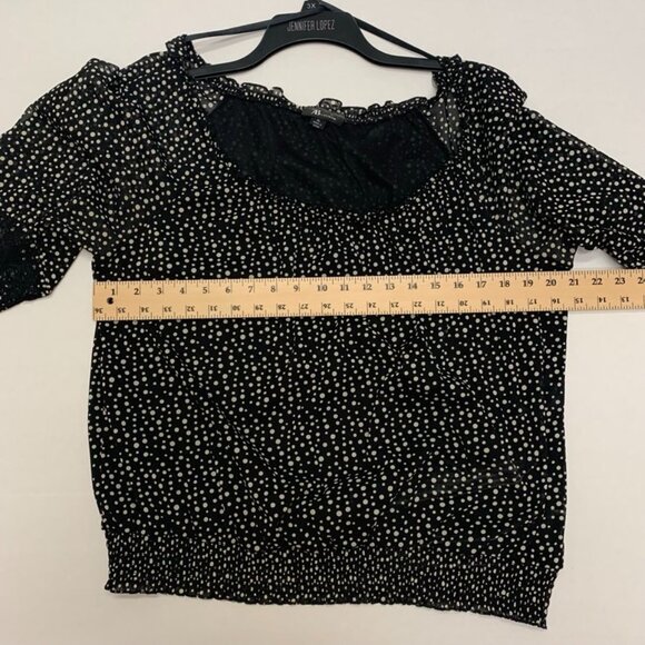 AB Studio Women's XL Black and White Polka Dot Blouse with 3/4 sleeves - Picture 13 of 14